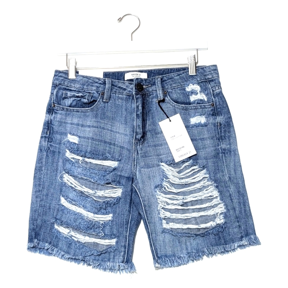 Forever 21 | High Waisted | Denim Shorts | Distressed | Boyfriend Shorts |Casual